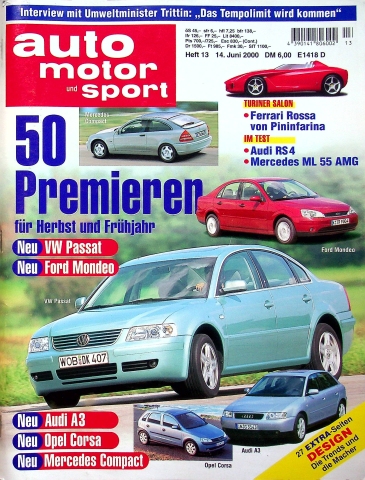 Deckblatt Auto Motor und Sport (13/2000)